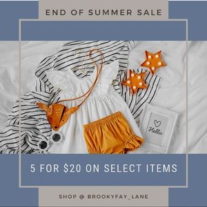 5 for $20 - End of Summer Sale!!